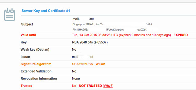 Certificato debole