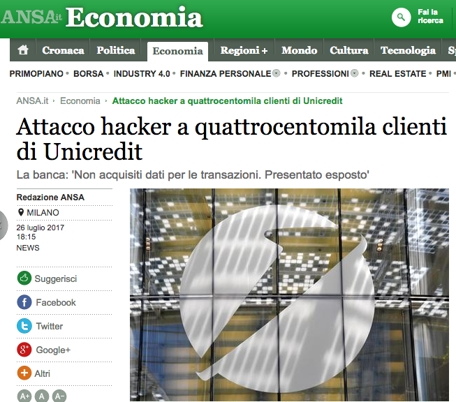 Unicredit hacked
