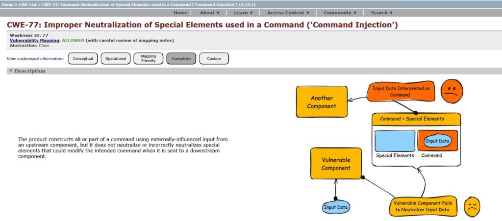 CWE-77: Improper Neutralization of Special Elements used in a Command ('Command Injection')