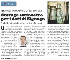 Storage sottovetro per i dati di Zignago - Il Mondo, 14 gennaio 2011