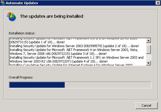 windows 2003 update