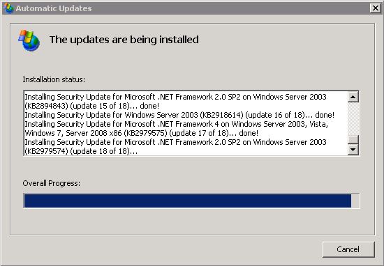 windows 2003 update4